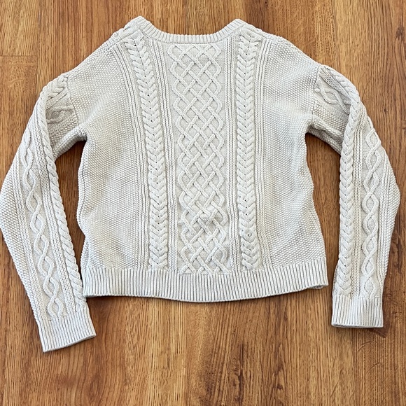J Crew 100% Cotton Cable Knit Cream Sweater - Picture 10 of 10